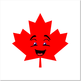 HAPPY Canada Day Red Maple Leaf Posters and Art